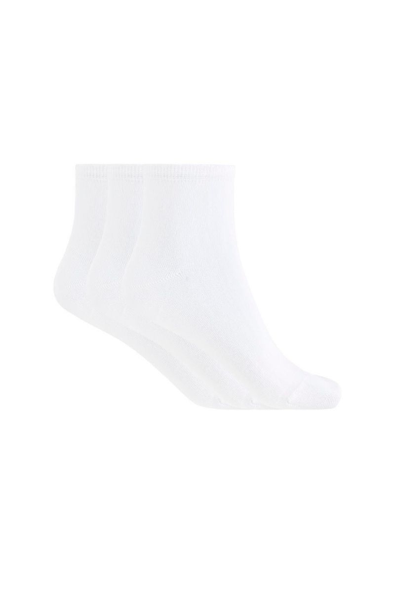 3-PACK Calcetines cortos de mujer color blanco