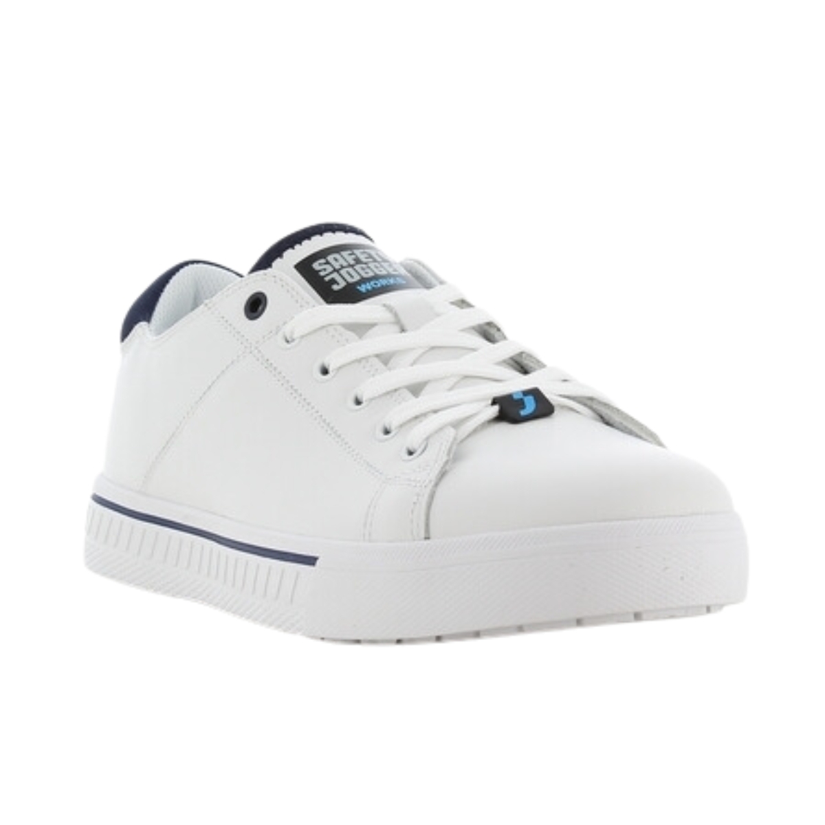 Sabata blanca esportiva antilliscant en cuir napa