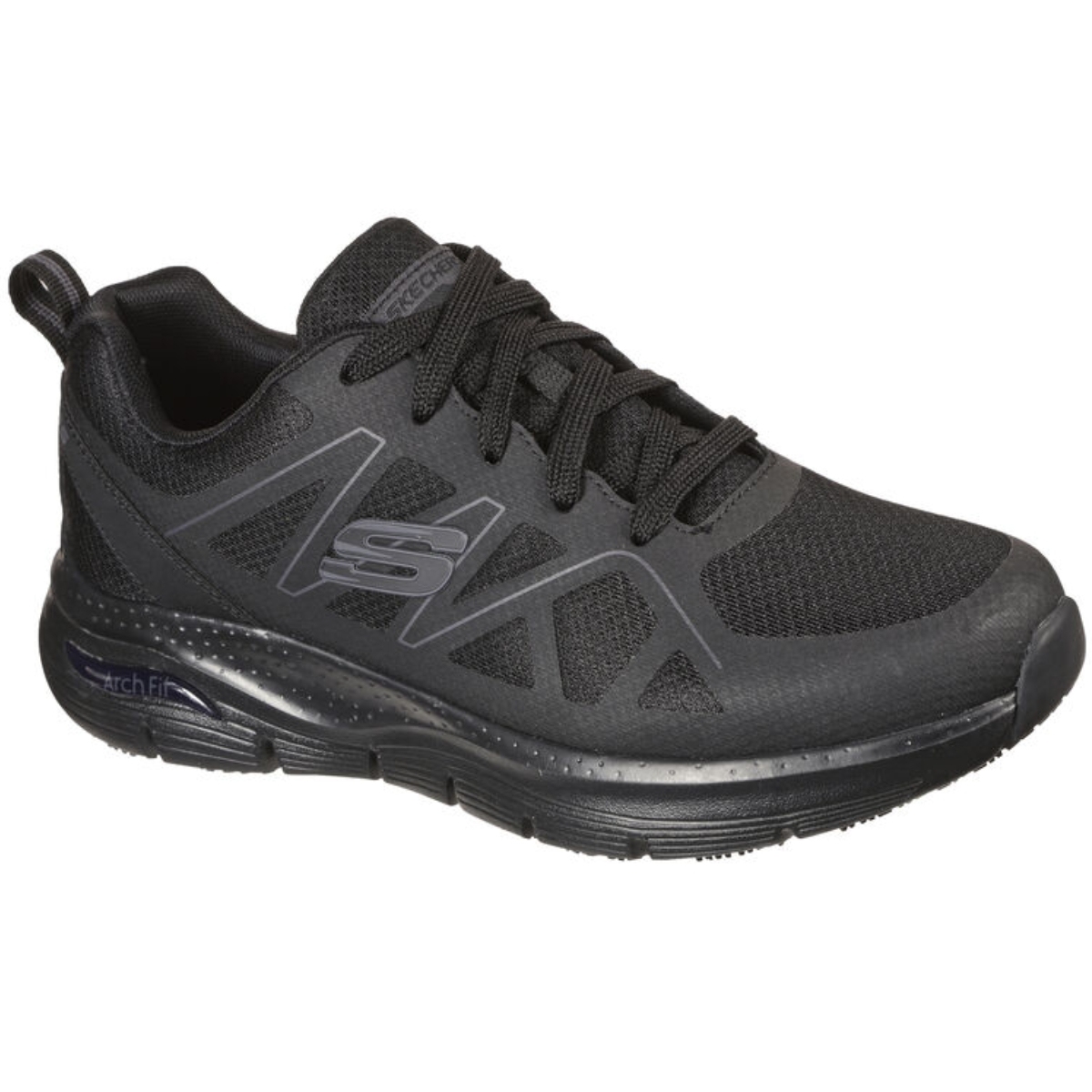 Zapatilla Skechers negra de hombre con Arch Fit