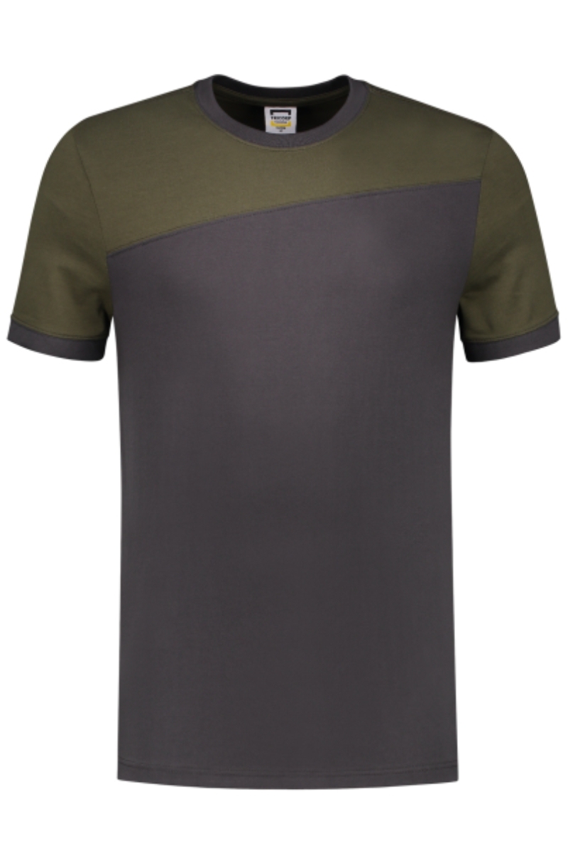 Samarreta màniga curta bicolor gris fosc-army Tricorp 102006