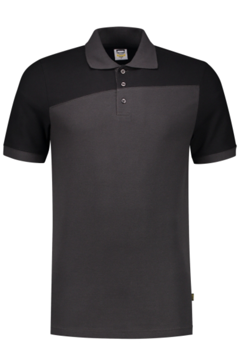 Polo unisex manga corta bicolor gris oscuro-negro Tricorp 202006