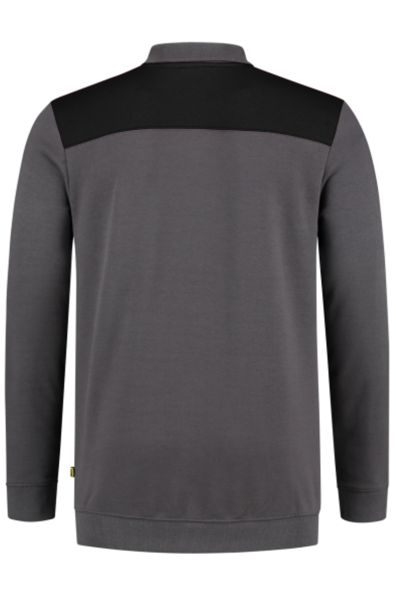 Sudadera Tricorp tipo polo bicolor gris oscuro-negra