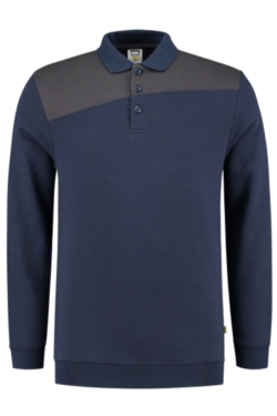 Sudadera cuello tipo polo bicolor ink-gris oscuro Tricorp 302004