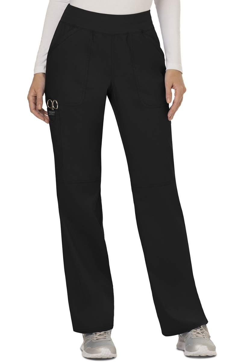 Pantalón sanitario Cherokee de mujer negro cintura elástica WWE110