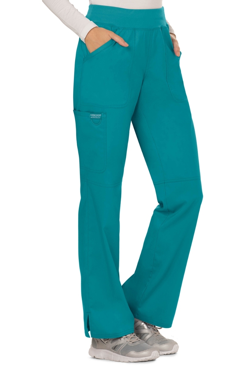 Pantalón sanidad de mujer verde esmeralda cintura elástica