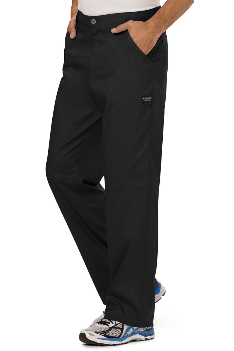 Pantalón sanitario negro con botón y cremallera Cherokee