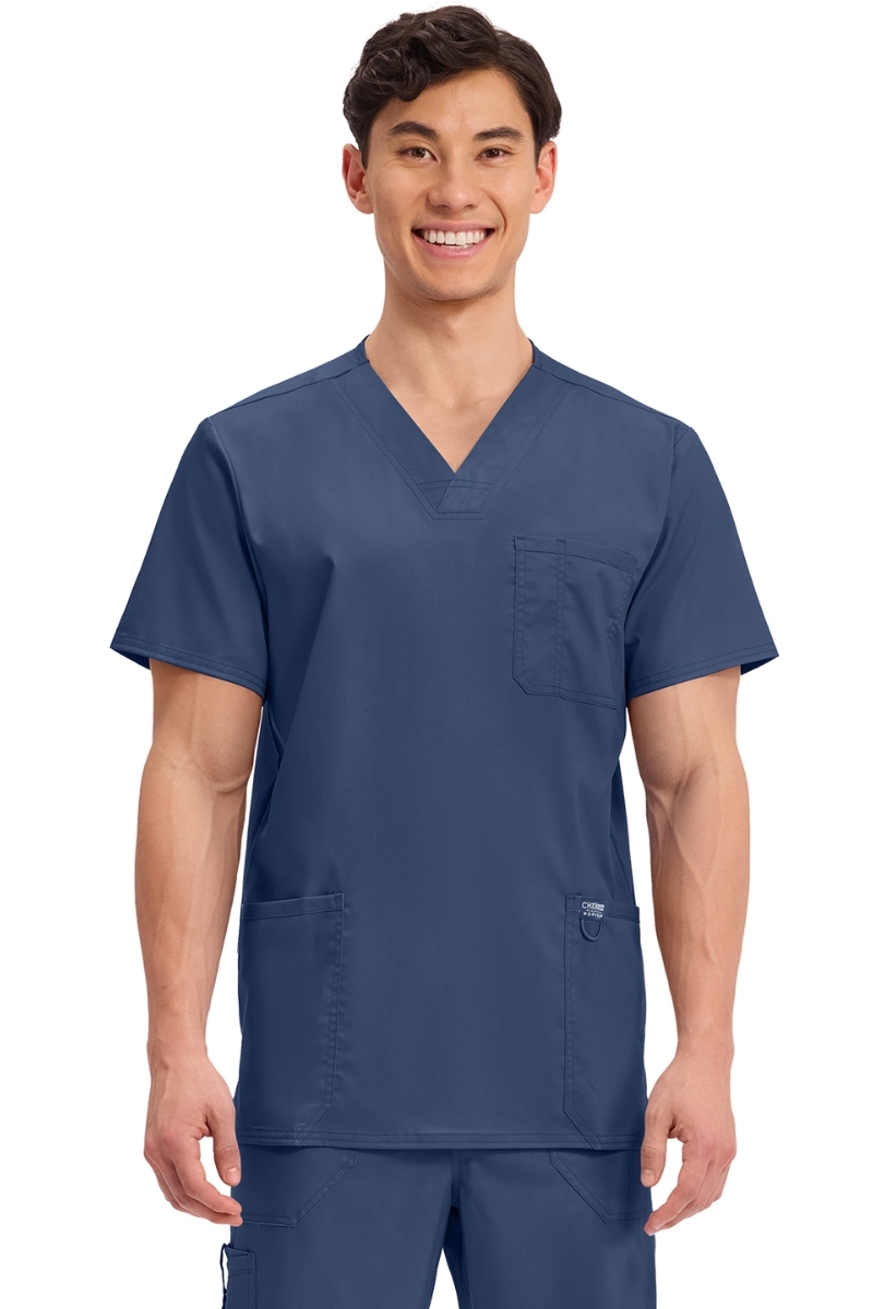 Casaca sanitaria Cherokee cuello de pico azul marino WWE670