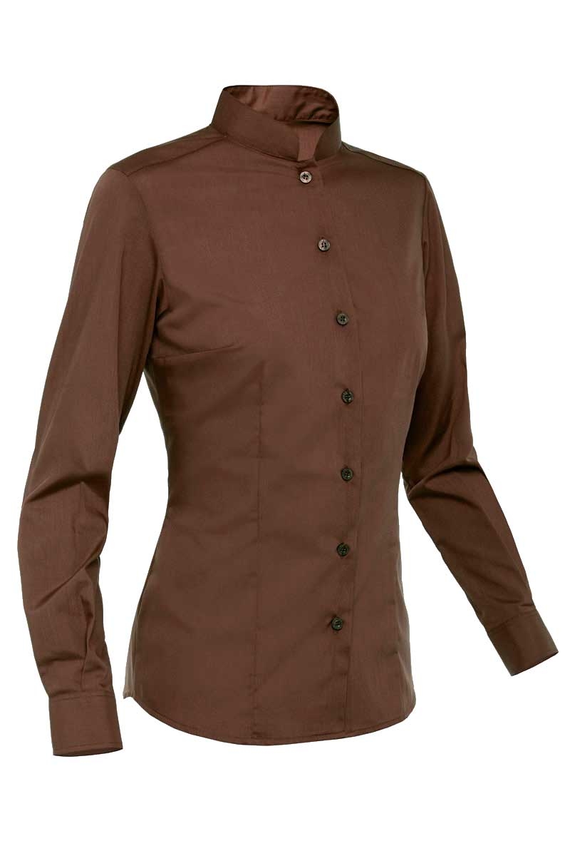 blusa color chocolate manga larga