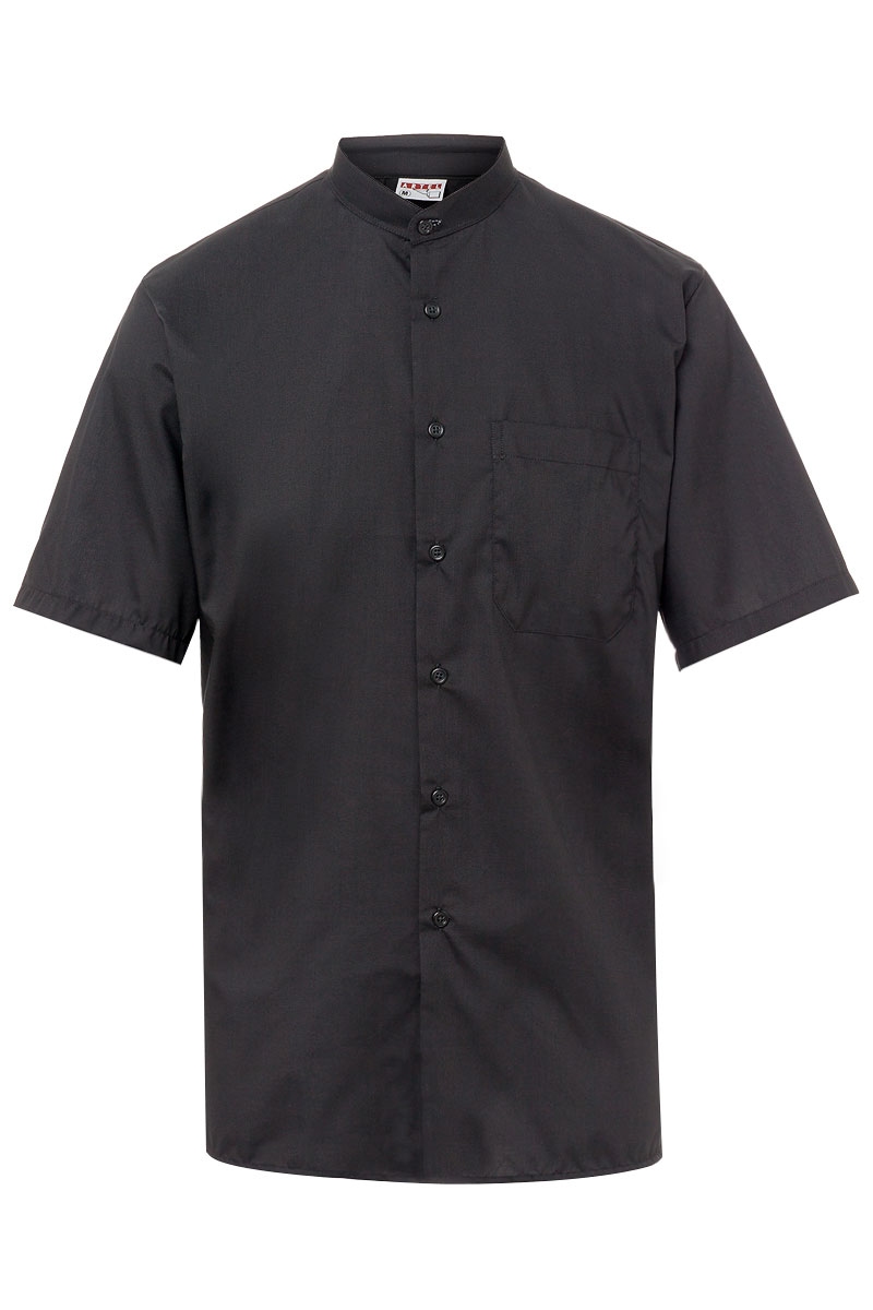 Analista Siesta batería Camisa Artel negra de Cuello Mao | Camisa Hosteleria