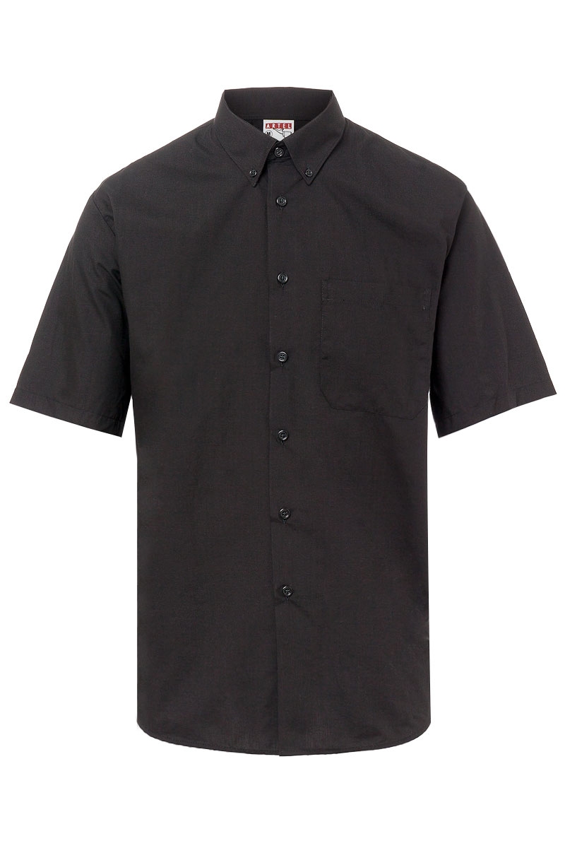 Camisa negra manga corta de hombre