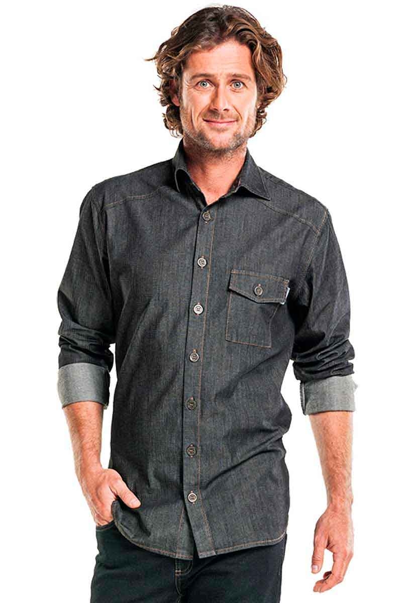 Camisa cambrer de màniga llarga en color negre 2