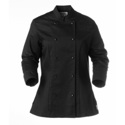 Jaqueta de Cuina Lady Comfort negra de Chaud Devant amb tancaments, moderna i elegant
