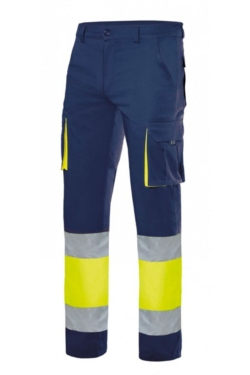 Pantalón de trabajo de alta visibilidad fabricado en tejido strech con múltiples bolsillos